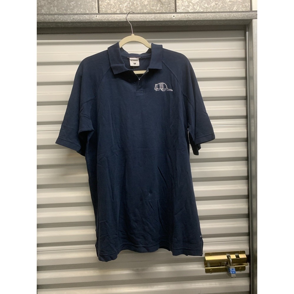 NWT Columbia Stillwater II Polo Shirt Mens Large M Blue - Armadillo Embroidery